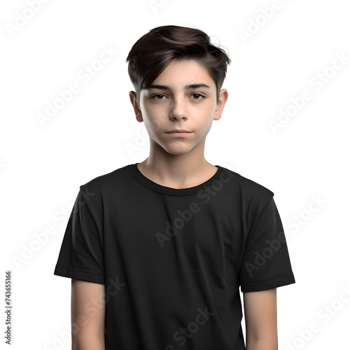 Portrait of a teenage boy isolated on white background with clipping path