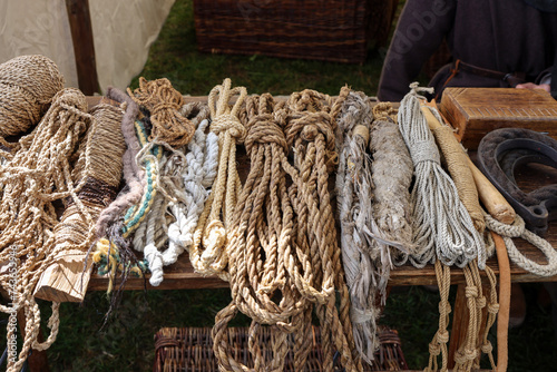 coils of ropes made in the traditional way from natural materials