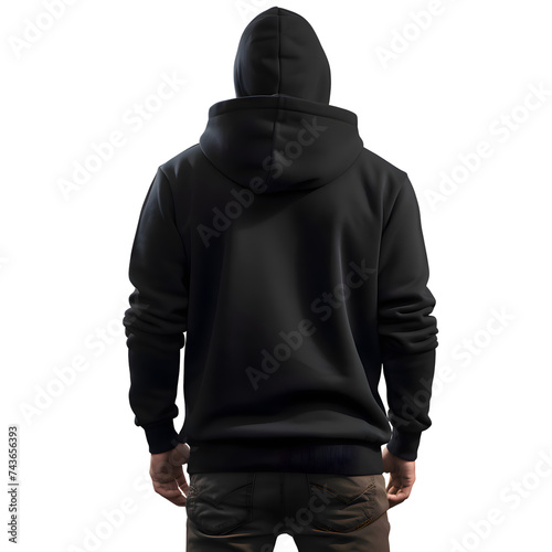 Man in black hoodie isolated on white background with clipping path. © Muhammad