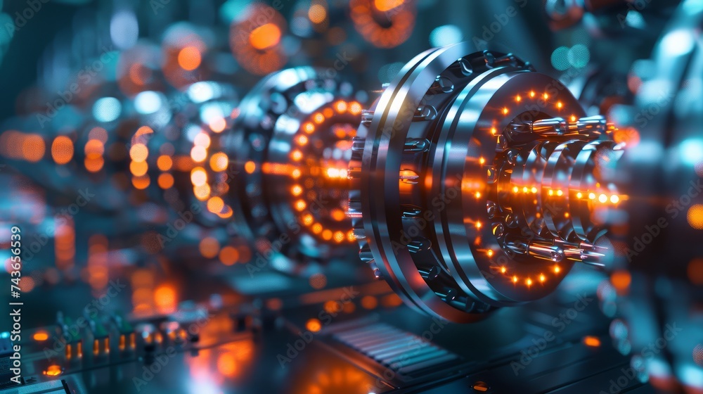 Futuristic Security Concept with Abstract Lock Mechanism and Digital Background Futuristic Security Concept with Abstract Lock Mechanism and Digital Background