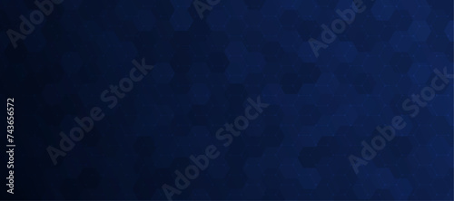 Abstract blue hexagonal background for futuristic digital hi-tech communication innovation design. photo