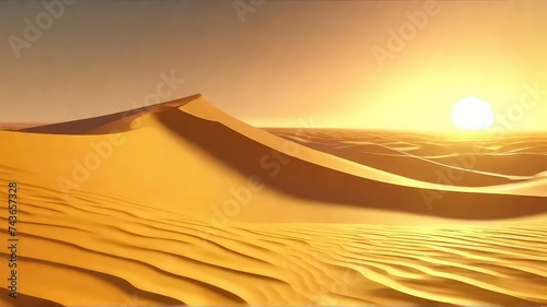 sand dunes in the desert with sunset