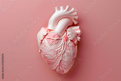Anatomical model of human heart made of plastic photo