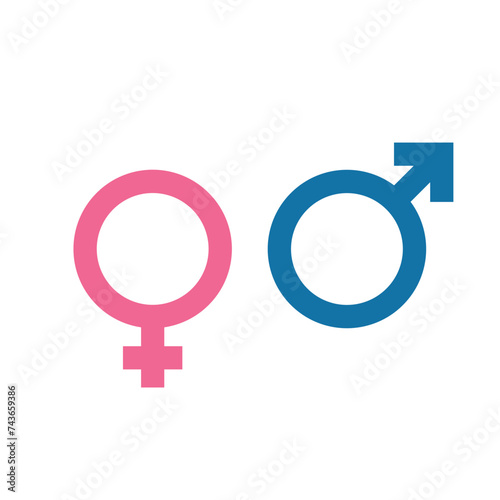 Gender symbol. Female and male icon. Man and woman sign. Vector EPS 10. Isolated on white background