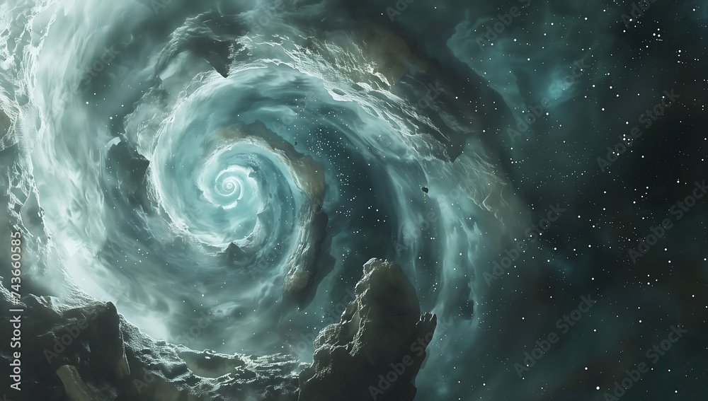 Alien planets and stars, galaxy concept map, universe, planet birth ...