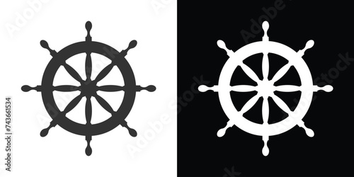 two ship steering wheel photo