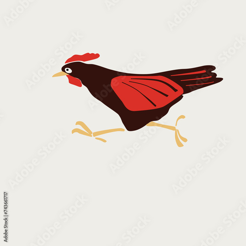 illustration with hen