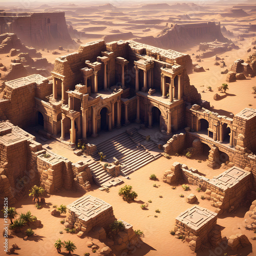 Desert landscape featuring ancient ruins, perfect for RPG adventures