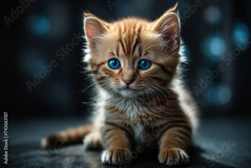 Cute ginger kitten with studio lighting  © Malik