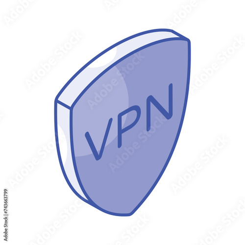 Secure vpn, network protection isometric vector design