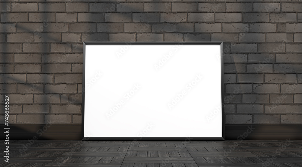 abstract mock up room with picture frame as template - 3D Illustration abstract mock up room with picture frame as template - 3D Illustration