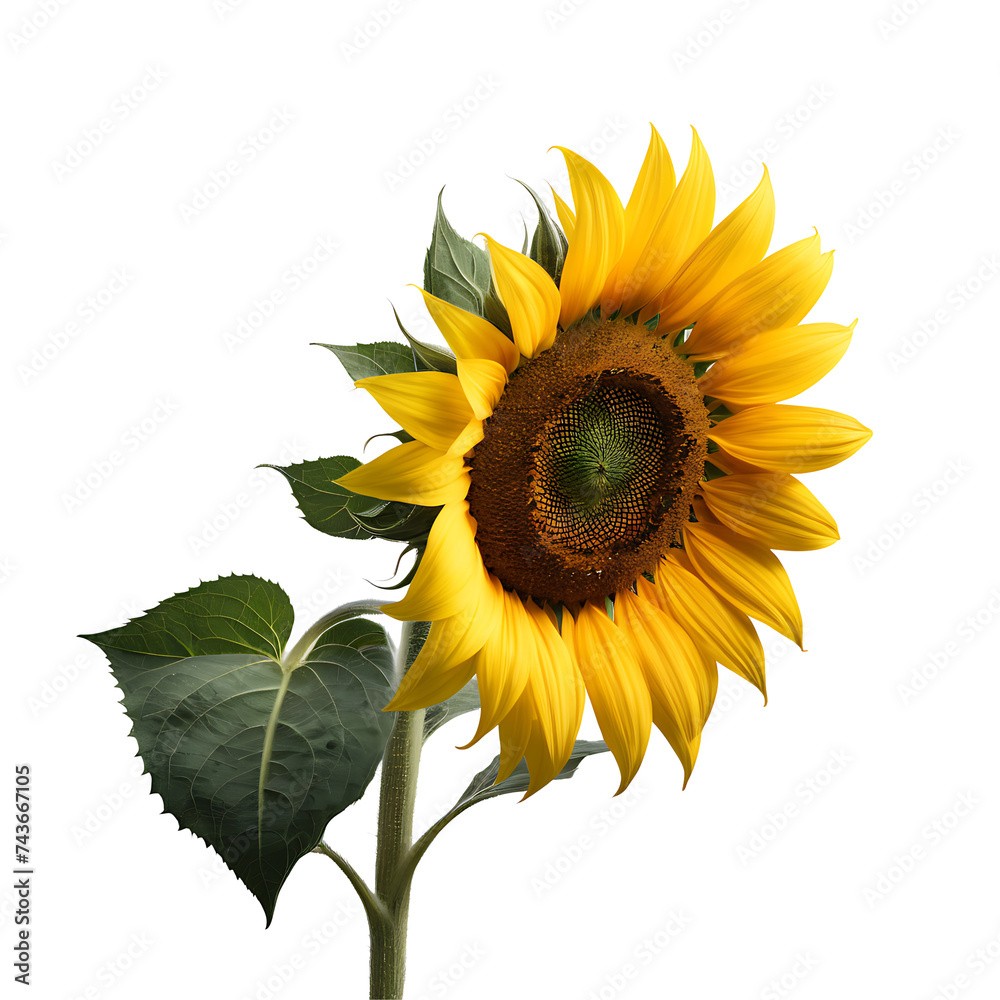 Obraz premium sunflower image isolated on a transparent background PNG photo