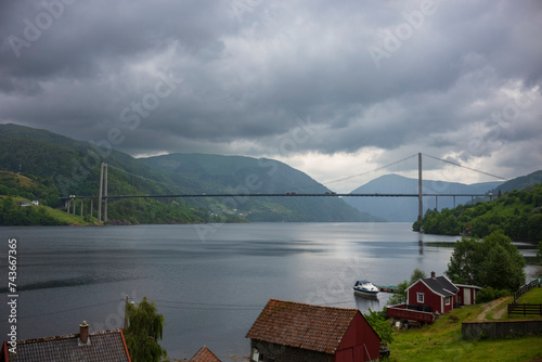 Views from the passenger train from Oslo to Bergen, Norway photo