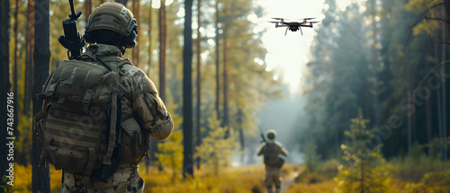 soldiers launching a drone in an outdoor setting, showcasing the precision and expertise involved in the operation