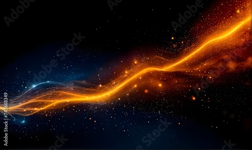 Technology particle abstract background, abstract Fiery Wave and Sparkles