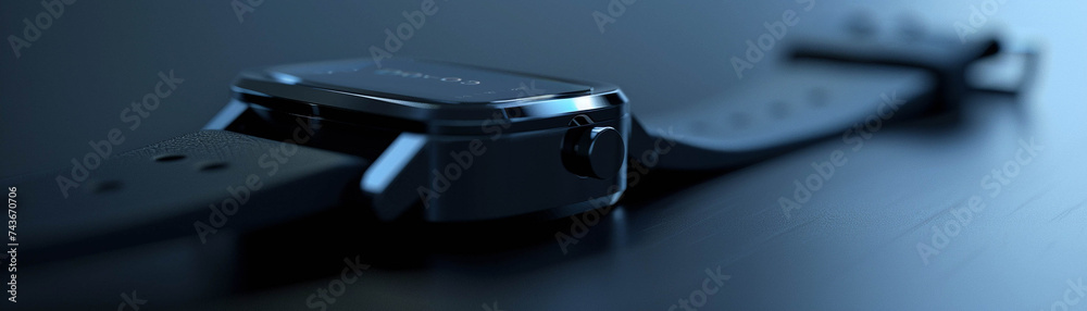 Artistic rendering of a digital fitness tracker close up on the device helping achieve health goals