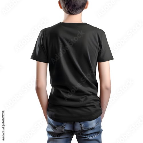 Blank black t shirt mockup. front view. isolated on white background