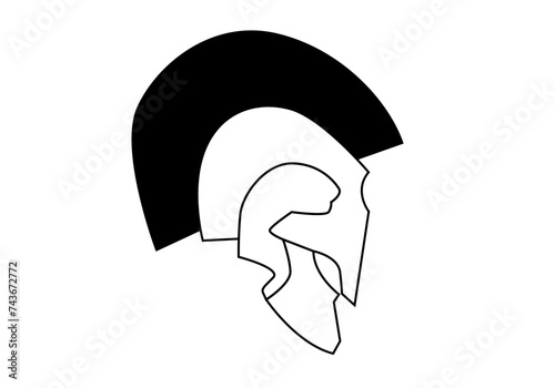 Icono negro de casco romano o griego. 
