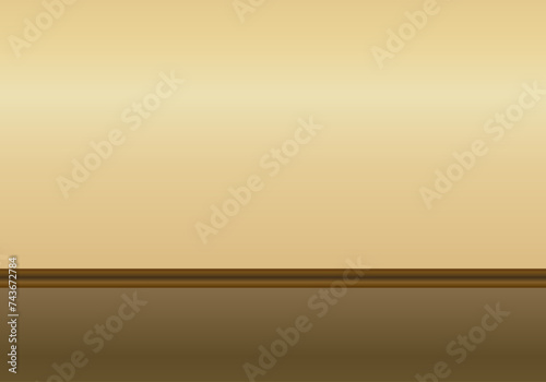 Habitación sin muebles cálida con suelo de madera. 