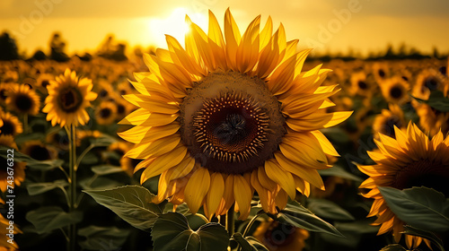 Sunflowers with blurred background  beautiful sunflowers