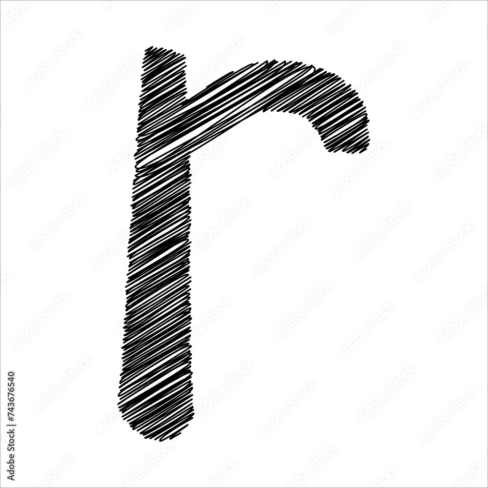 Letter R Pencil black Pencil sketch of the letter r lowercase Stock Vector | Adobe Stock