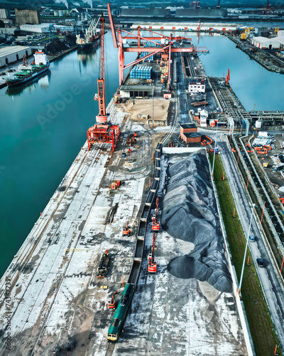 Train unloading at Avonmouth docks photo