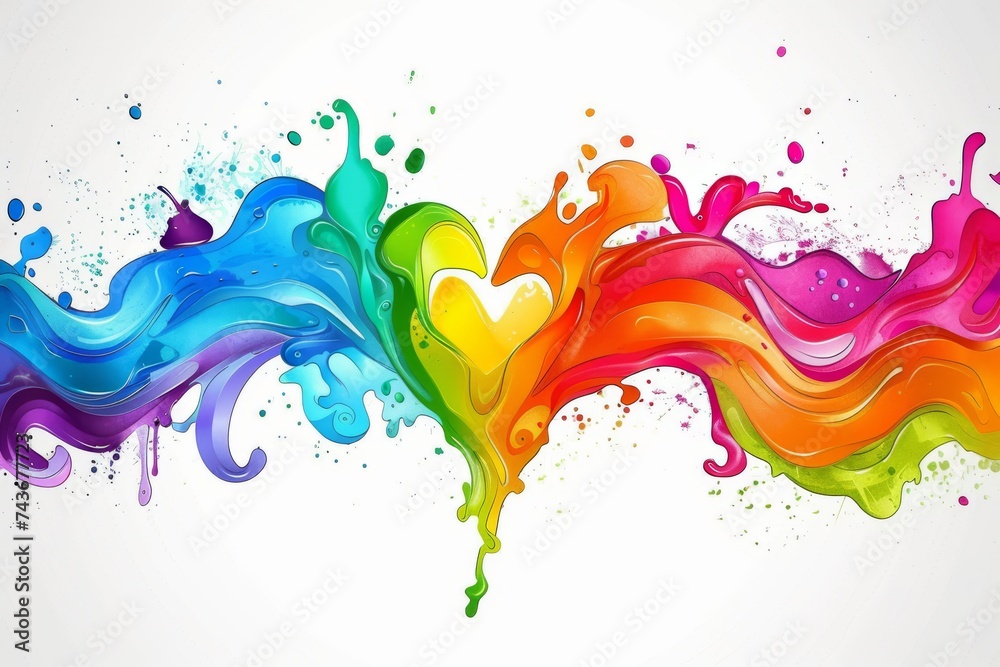 Fototapeta premium LGBTQ Pride ochre. Rainbow ivory colorful alternative diversity Flag. Gradient motley colored student LGBT rights parade festival diversity training diverse gender illustration