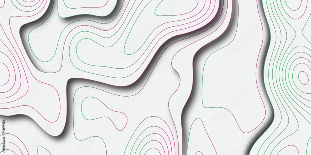 Abstract white colorful gradient Topographic line map background with shadows. Contour elevation topographic and textured Background Modern design with White background with topographic wavy patte. Abstract white colorful gradient Topographic line map background with shadows. Contour elevation topographic and textured Background Modern design with White background with topographic wavy patte.