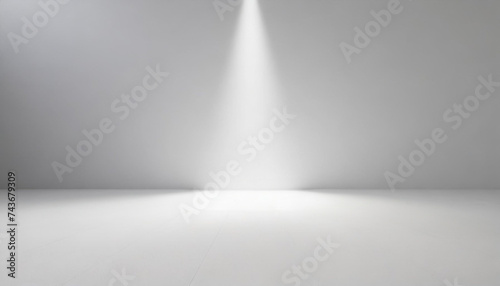 White empty studio space with spotlight, 3D rendering style