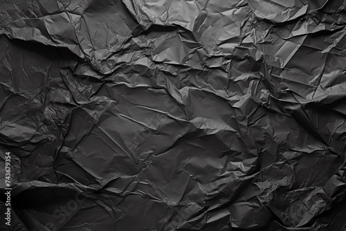 Abstract Black Crumpled Paper Texture Background
