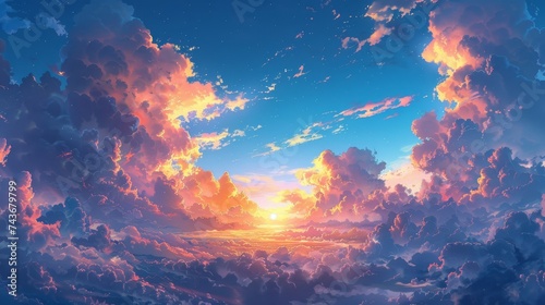 Showcase the dramatic dance of clouds at dawn, painting a masterpiece in the sky, signaling a new day's promise © MAY