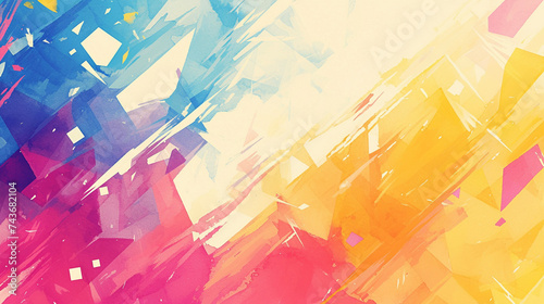カラフルで躍動感のある水彩画のテクスチャ背景　Generative AI