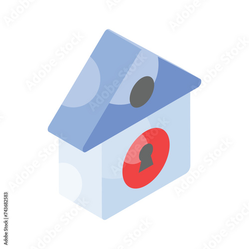 Well designed vector of house protection in trendy isometric style, editable icon