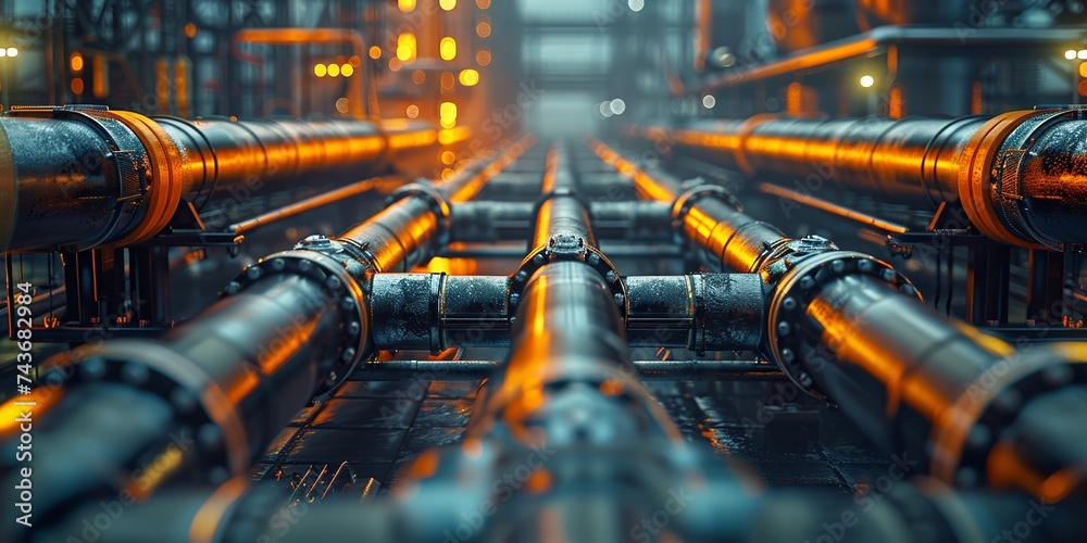 Interconnected pipelines at a refinery highlight the complexity of ...