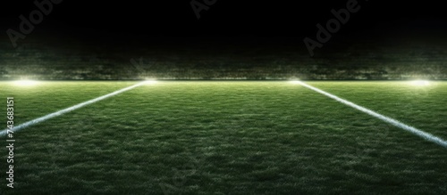 The background is a green soccer field at night illuminated by lights © gufron