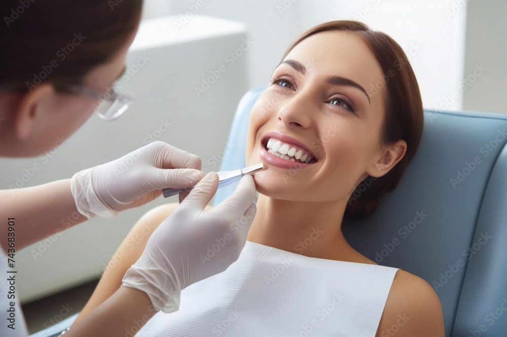 Woman's hand taking saliva test Woman's hand taking saliva test