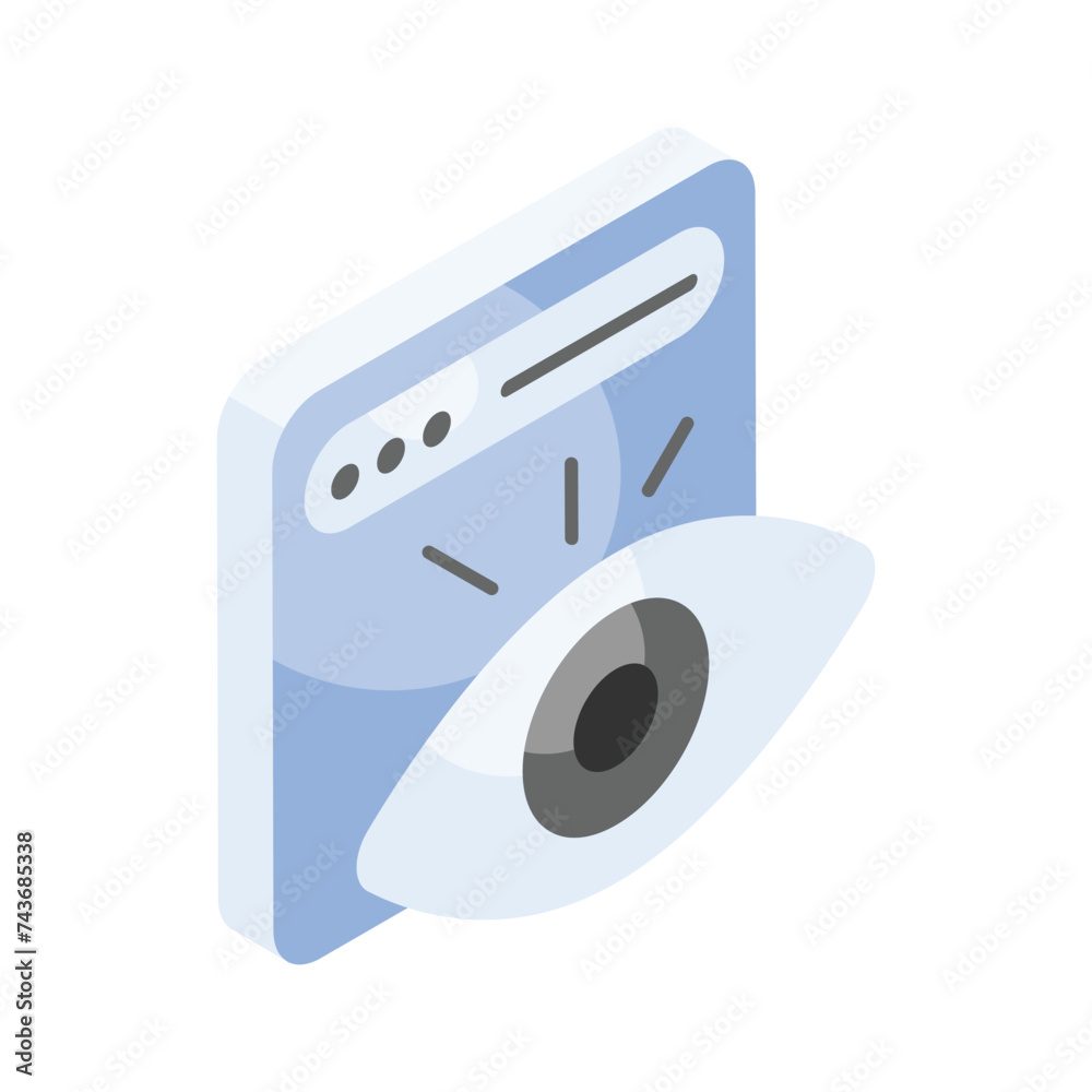Get your hands on this creatively designed isometric icon of website monitoring Get your hands on this creatively designed isometric icon of website monitoring
