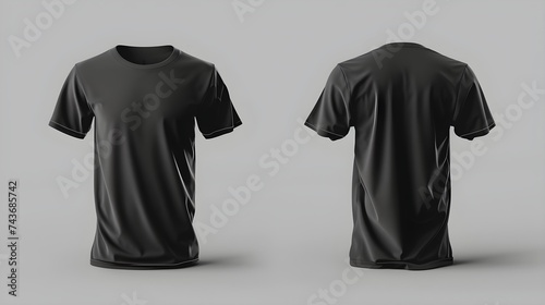 black t shirt mockup gray background