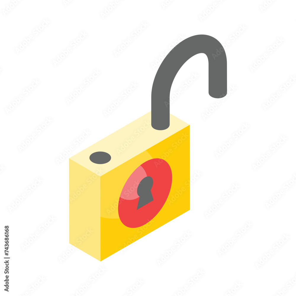 Grab this editable isometric vector of unlock, padlock unlock Grab this editable isometric vector of unlock, padlock unlock