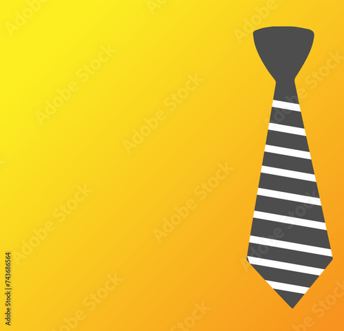 black tie with white stripes on an orange gradient background