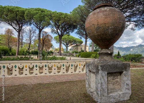 View of Villa Cimbrone with garden, Amalfi Coast, Italy. © zenzaetr