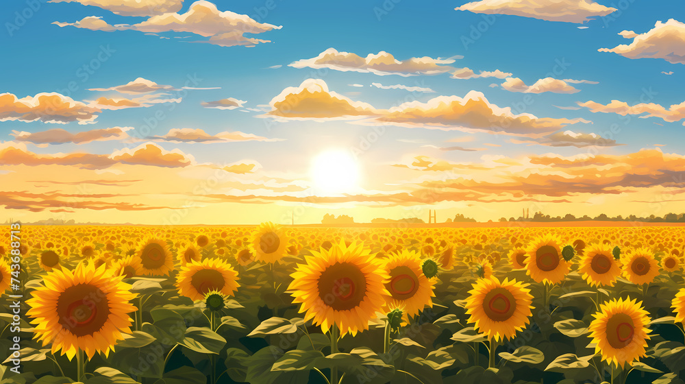 Obraz premium Sunflower background, close-up view of intricate spiral pattern of sunflowers