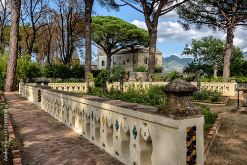 View of Villa Cimbrone with garden, Amalfi Coast, Italy.