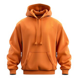 Orange hoodie on transparent background Generative Ai
