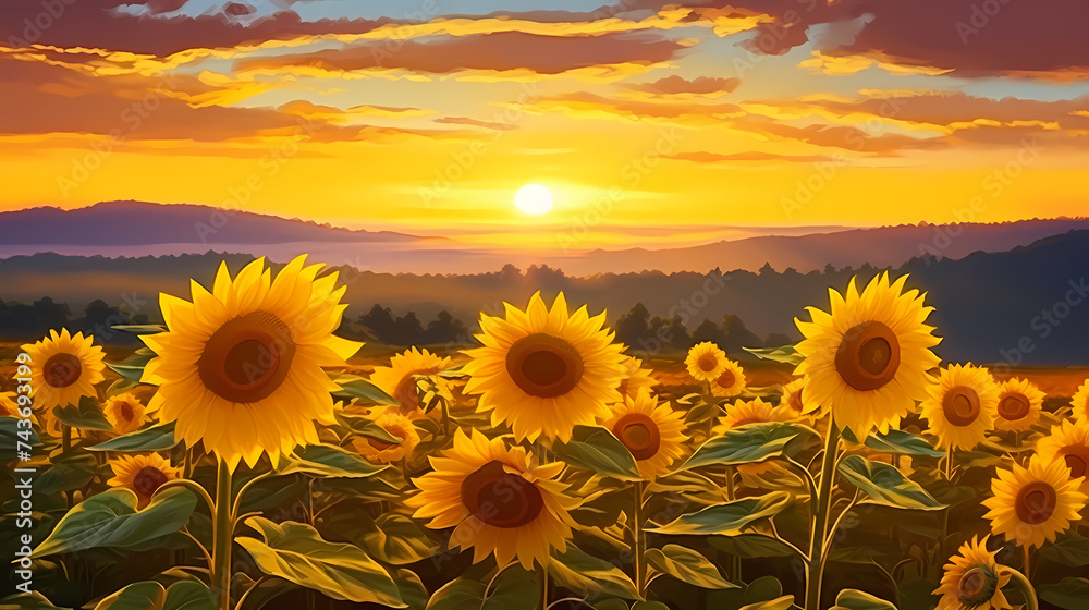 Fototapeta premium Sunflower background, close-up view of intricate spiral pattern of sunflowers
