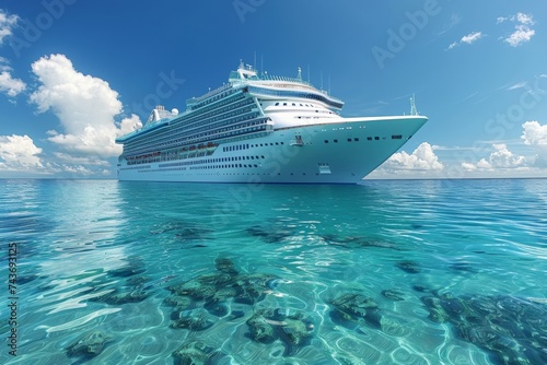 cruise ship sailing through serene waters