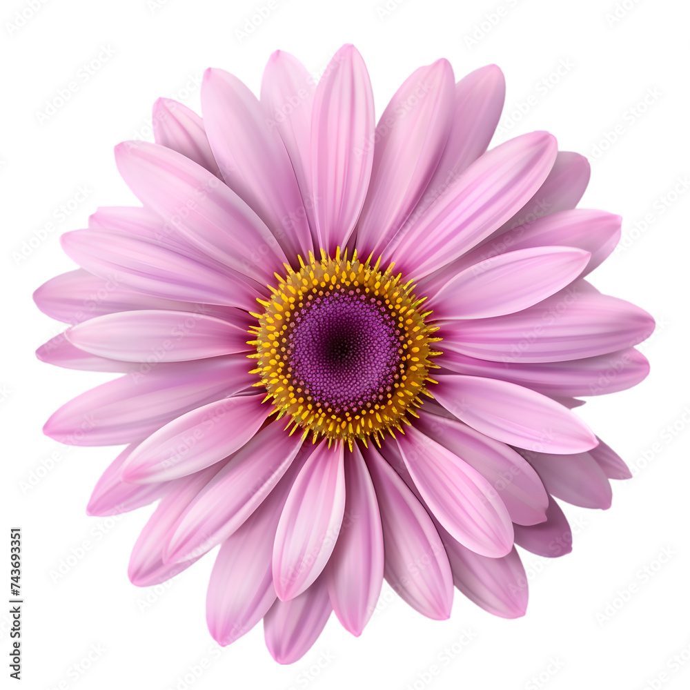 Pink daisy flower isolated on transparent background,transparency Pink daisy flower isolated on transparent background,transparency