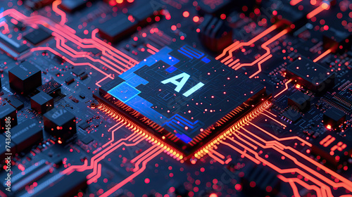 a computer chip with AI written on it 