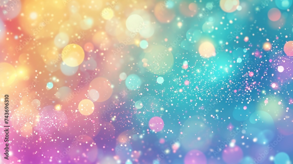 Enchanted Rainbow: Seamless Unicorn Fantasy Background with Glittering Stars and Pastel Watercolor Effect