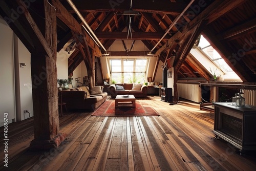 Modern Renovation: Economical Wooden Interior Design for Attic Residence